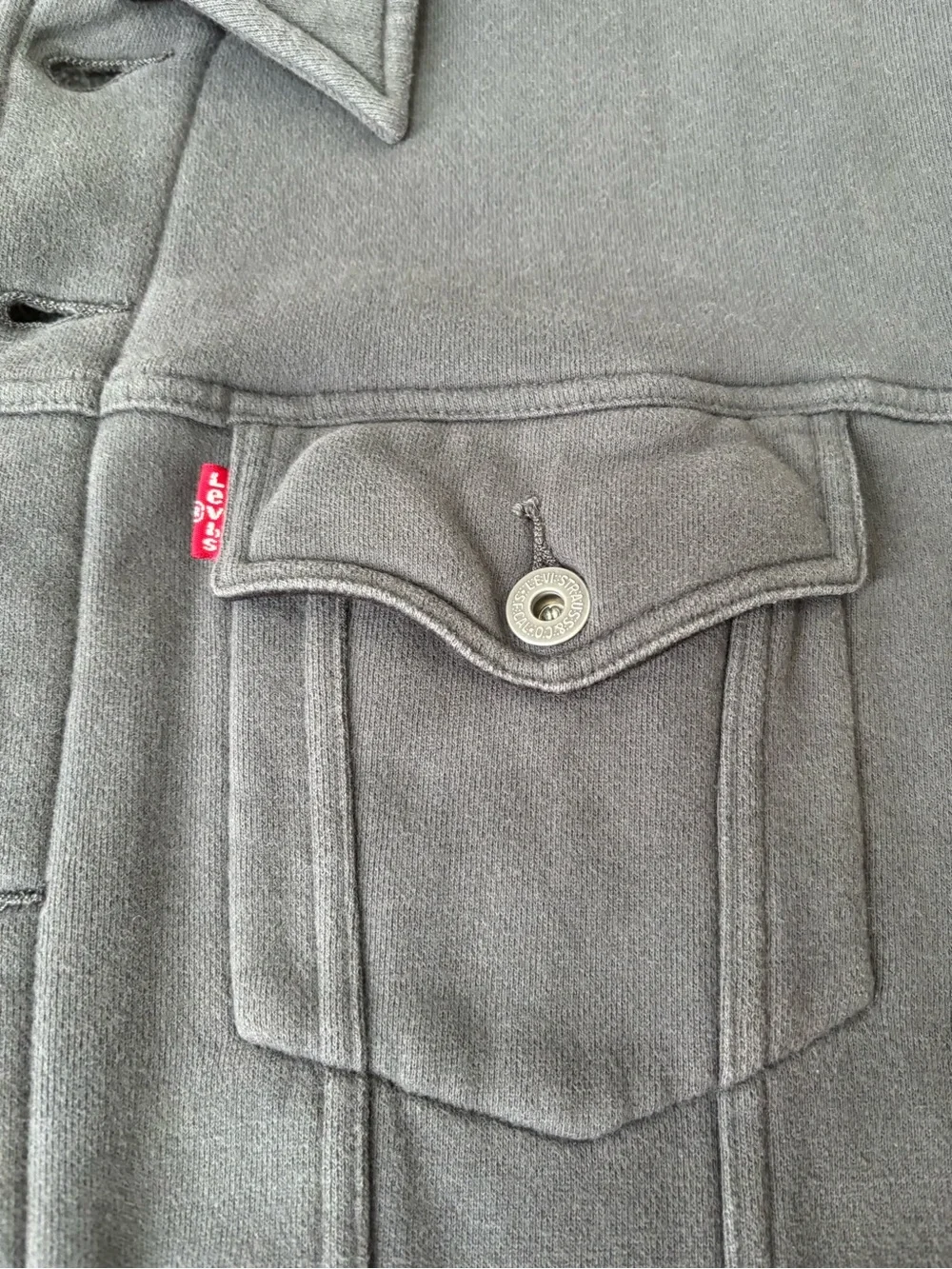 Levi's Men's Charcoal Gray Fleece Shirt Jacket - Picture 3 of 6